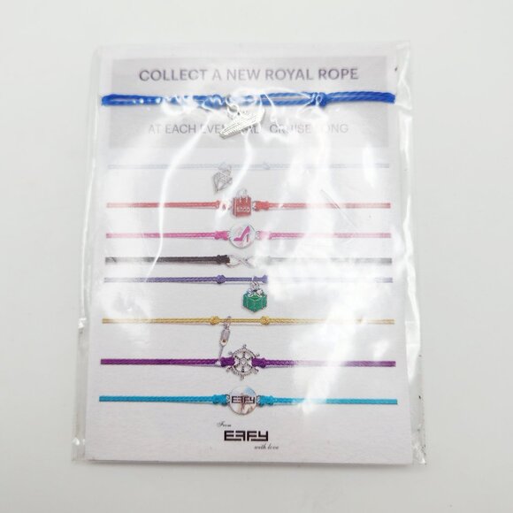 NWT Effy Royal Caribbean Rope Cruise Ship Blue Adjustable Bracelet - Picture 1 of 3